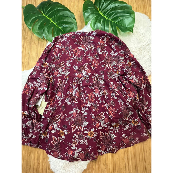 caffe marrakech notched printed blouse size small - Picture 5 of 8